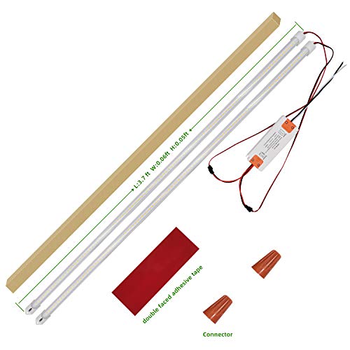 Superiorly 4Ft Led Retrofit Kit,36W Magnetic Led Troffer Retrofit Kit 2X4 Ft,5400Lm,5000K Daylight White,T8 T10 T12 Fluorescent Replacement,Transparent Cover,1 Driver 2 Tubes Per Kit #TOP6