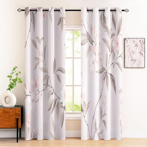 Rideaux opaques à oeillets finitions draperies haut de gamme rose - 2