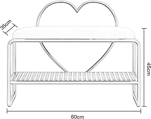 Décoration élégante en métal pour ce banc à chaussures robuste avec dossier intégré