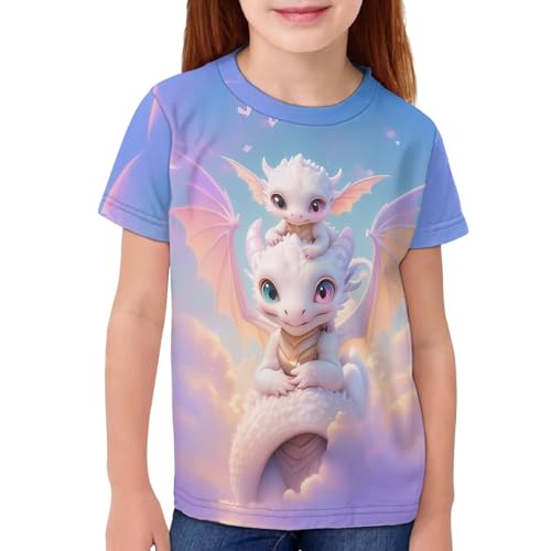 Image of Kids Graphic T-Shirt Boys Girls Novelty Tees Top Short Sleeve Shirts Summer Blouses 3-16