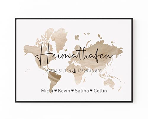 LANOLU Heimathafen Thermometer - Vintage Metallschild Deko Für Garten, Küche & Einzuggeschenk