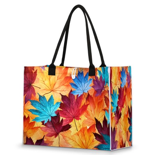 Pardick Tote Bag For Women Maple Leaf Autumn Travel Bag Reusable Grocery Bag Utility Tote For Work Shopping Pool Beach Bag for Gift Outdoor,A754