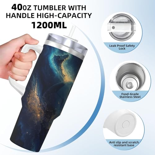 Vaso aislado de 40 oz t[strong]é[/strong]rmico Stellar Galaxy Soccer con asa resistente 5