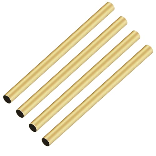 iMeistek 4 tubos de latón, 6 mm de diámetro exterior x 0,2 mm de grosor de pared de 200 mm de longitud, tubo redondo sin costuras para manualidades