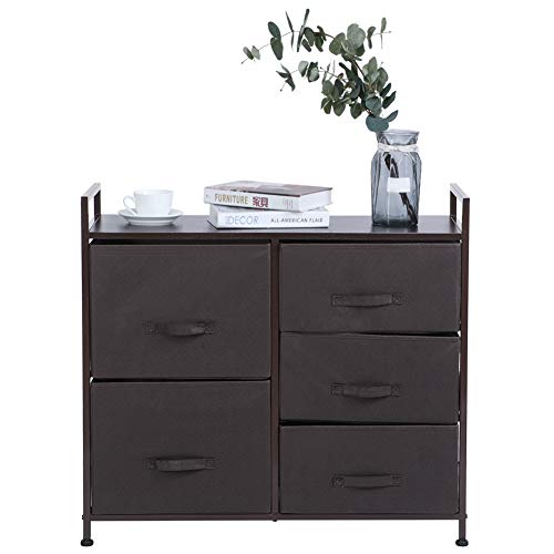 Greensen Dresser Organizer with 5 Drawers Durable Fabric Dresser Tower Modern Vertical Cabinet for Bedroom Hallway Entryway Closets Organizer Unit