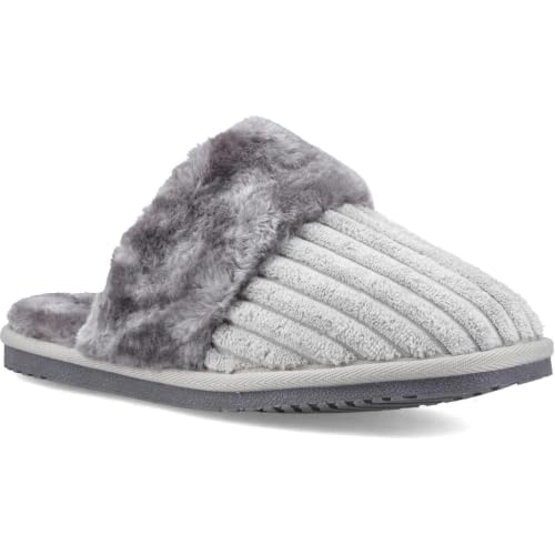 Image of Hush Puppies Female Arianna Cord Slipper, Grey, 6