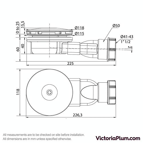 image for Wirquin Slim Extra Flat Low Profile Shower Trap Waterless Membrane For