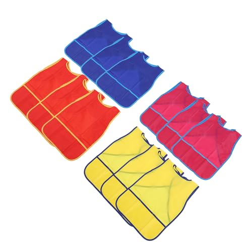 Aumotop Delantales de Pintura para Niños, 12 Piezas, Batas de Arte, sin Mangas, Impermeables con Bolsillos, Perfecto para Actividades Artísticas y Artesanales, Material Nailon, 17,32 X 22,44 Pulgadas