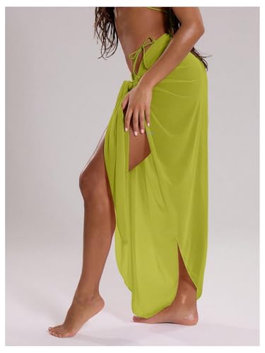 SHENHE Women's Mesh Sarong Swimsuit Coverups Sheer Bathing Suit Maxi Wrap Skirt Beach Pareo2