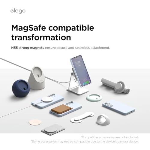 Image of elago Premium Magnetic Silicone Case for Galaxy S26 Plus Light Blue | Compatible with MagSafe Accessories, Protective Cover, Shockproof, Slim, Anti-Scratch Soft Microfiber Lining (Light Blue)