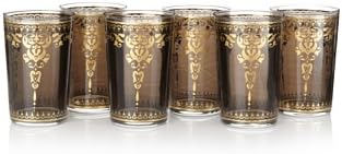 Barclay Butera Set of 6 Moroccan Tea Glasses, Tangier Smoke