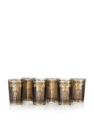 Barclay Butera Set of 6 Moroccan Tea Glasses, Tangier Smoke