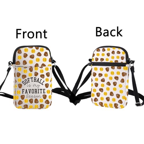 TOBGBE Softball is my favorite season Player Sports Team Gift Softball Mom Crossbody Bag Coach Appreciation Gift3