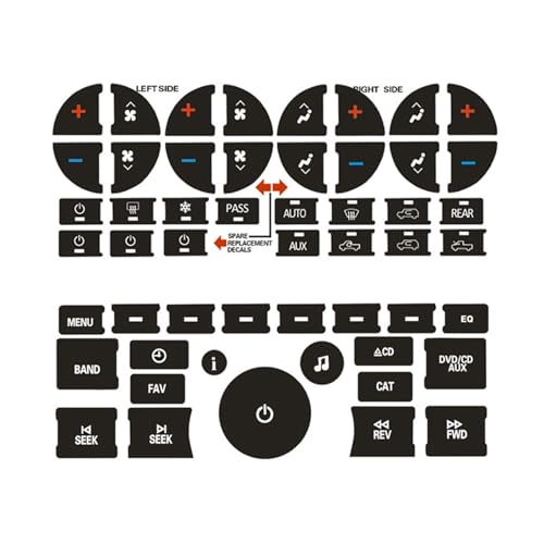 Autocollants boutons autoradio et kit de stickers de réparation de climatisation
