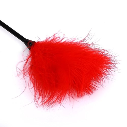 SM 人工羽根 フェザーティックラー 2枚入り（ブラック、レッド） YM-02 … - 画像5