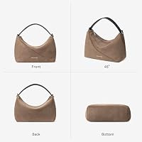 BOSTANTEN Suede Leather Crossbody Bags for Women Vintage Shoulder Purse Slouchy Hobo Handbag with Adjustable Strap, Grey — image 5