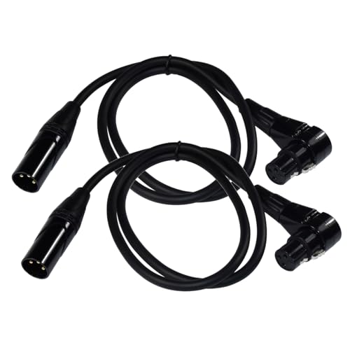 Câble XLR vers XLR 0,9m HQRP mâle femelle angle droit pour haut-parleur