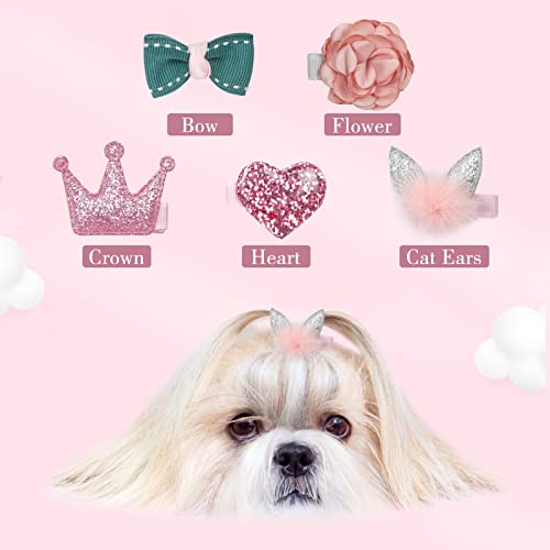 Www Small Dog Hair Clips 5 Pcs Cat Dog Hair Bows Girls Puppies Hair Barrettes Cute Bow Flower Crown Hairpin Head Flower Hair Pins Cat Puppy Party Birthday Grooming Hair Accessories,Pink #TOP2