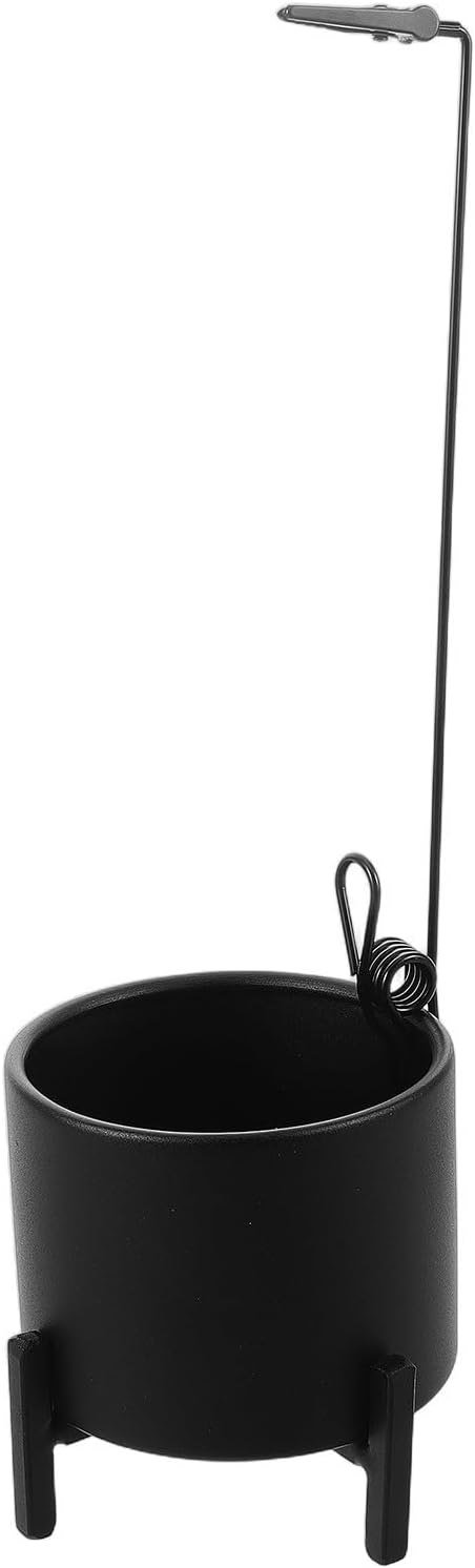 Black Iron Incense Burner Holder with Detachable Ash Tray and Four Leg Base
