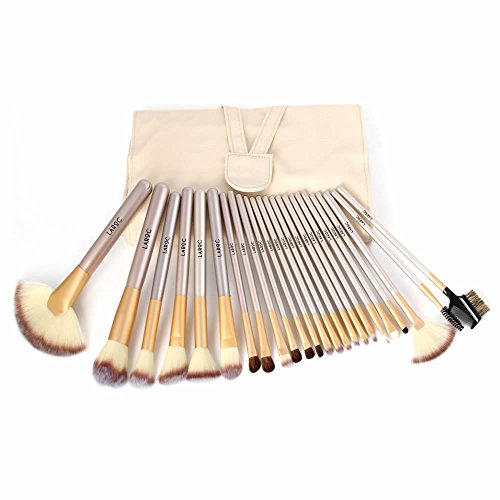 LaRoc 24 Piece Champagne Makeup Brush Set