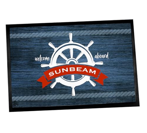 Artylicious Estera del Barco Personalizado - Antideslizante Estera de Suelo del Barcos para velero, Marino yate, Rueda de la Nave Azul 60x40cm Alfombra