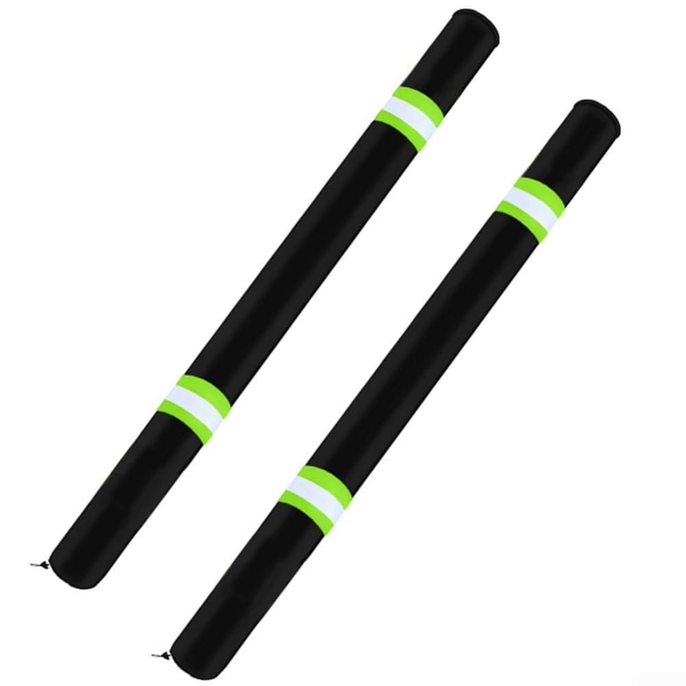Lot de 2 patins de guidage pour remorque de bateau de 91 cm - Tissu Oxford avec coussin en mousse pour kayak / remorque à moteur (noir, diamètre 6 cm)
