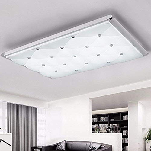 Plafonnier LED moderne rectangulaire 68x42cm avec télécommande pour salon