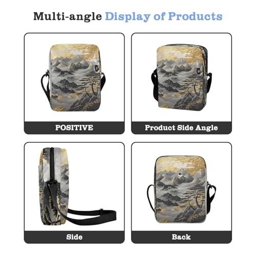 Black Gold Chinese Landscape messenger bags for women Crossbody Bags For Women Purse For Teens Adjustable Strap for work Casual4