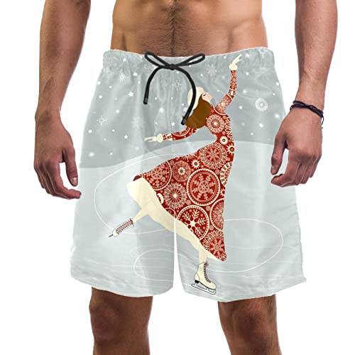 Maillots de bain pour hommes short de plage séchage rapide motif Noël imprimé