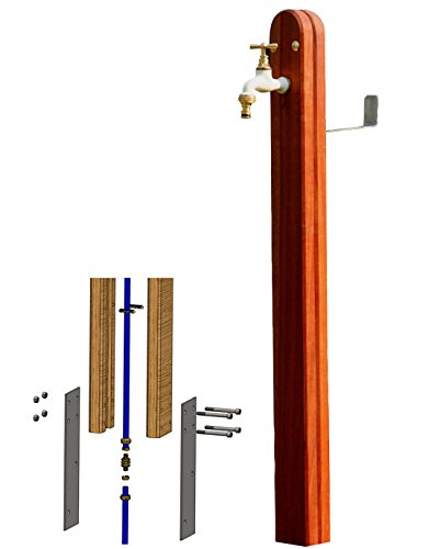 Boutté Borne de puisage jardin bois exotique fixation platines
