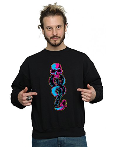 Harry Potter Men's Neon Dark Mark Sweatshirt Black Small