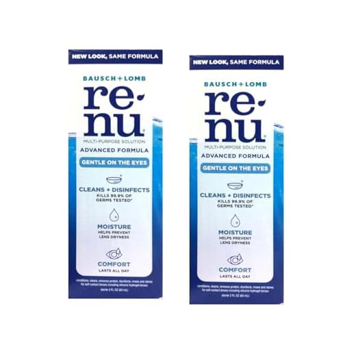 Renu Advanced Formula Multi-Purpose Solution, Gentle on Eyes, Cleans & Disinfects, Moisturizes for Comfort, Travel Size 2 fl oz (Pack of 2)