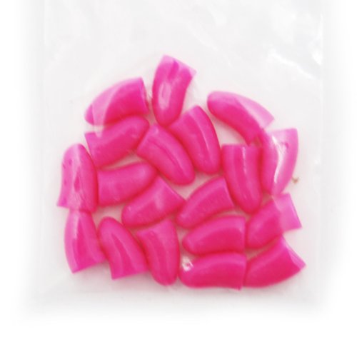 20 pcs Soft Nail Caps For Cat Pet Claw Control Paws off + Adhesive Glue,Size S,Hot Pink