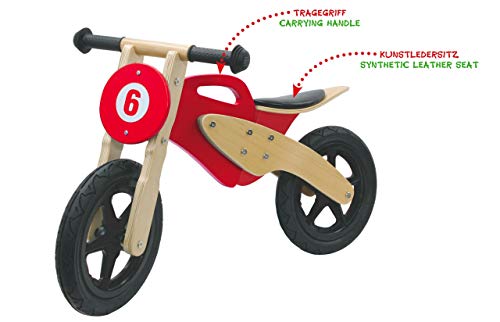 Ku Niñas Bicicleta Push Wood Moto roja