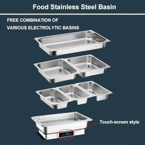 Chauffe-plat buffet à 5 compartiments grand format en inox pour réception