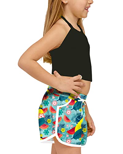 Deerose Shorts de natação infantil de verão de secagem rápida, shorts de praia ativos de 5 a 14 anos