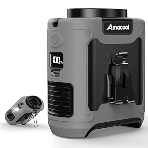 AMACOOL Portable Waist Fan Clip On, MAX 40H Work Time, 10000mAh Rechargeable Wearable Shirt Fan with Light, 16000RPM Powerful 5 Speed Belt Fans Personal Cooling Fans for Outdoor Jobsite Camping Travel