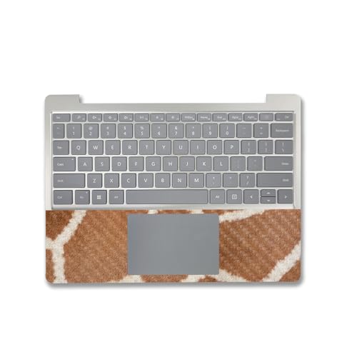 Image of MightySkins Carbon Fiber Skin Compatible with Microsoft Surface Laptop Go 3 (2023) Full Wrap Kit - Giraffe Print | Protective, Durable Textured Carbon Fiber Finish | Made in The USA
