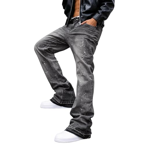 Jeans patchwork Y2K para hombre en cortes de calle y moda urbana casual