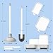 Silkyhose Toilet Brush and Plunger, 3 in 1 Toilet Bowl Brush and Holder with Crevice Cleaning Brush Wall Mounted Household Bathroom Cleaning Tools Combo Set(White-Gray)