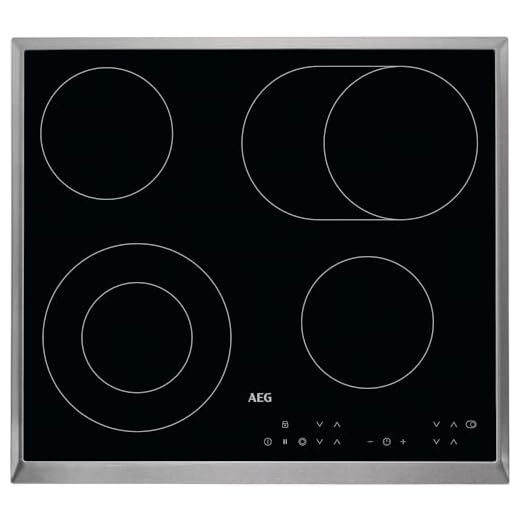 AEG 3000 Series Radiant Ceramic Hob HK634060XB, 60 cm, 4 Zonen + ausziehbare Zone und ovale Mehrzweckzone, Kindersicherung, AutoMax und Stop&Go Funktion, einfache Installation, 38 x 560 x 490 mm