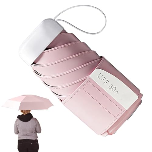Genérico Paraguas Pequeño | UPF 50+ Ligero, Impermeable, Resistente al Sol | Paraguas Compacto Antiviento,para Bolsillo Monedero Mochila Verano Playa Al Aire Libre Colegio Compras