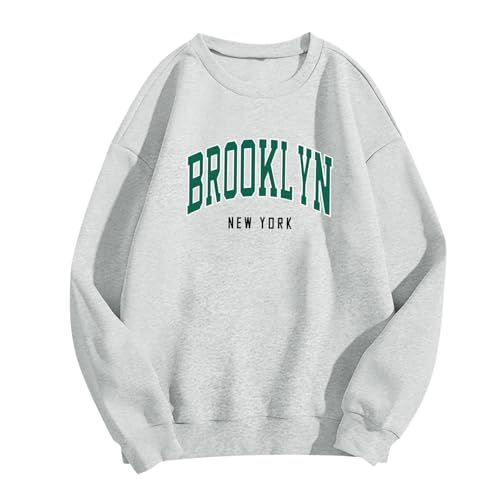 Pull-over imprimé lettres rétro style urbain coupe ample unisexe confortable