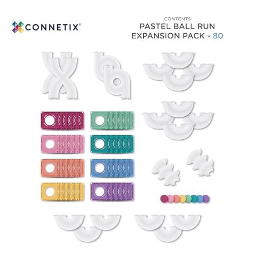 Connetix Magnetic Tiles Pastel Ball Run 80-Piece Expansion Pack — view 6