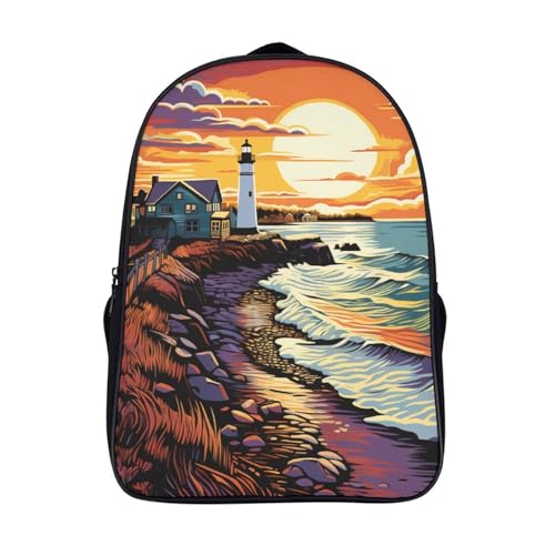 Sac à dos enfant Coastal Lighthouses pour école et voyage 40x28x16cm
