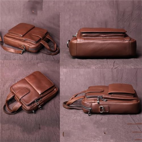 Vintage PU Leather Messenger Bag, Men Business Crossbody Shoulder Bag with Strap, Travel Work Purse, for books, umbrellas3