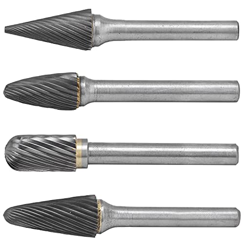 Set de 4 fresas de carburo de 12 mm con corte doble miniatura 4