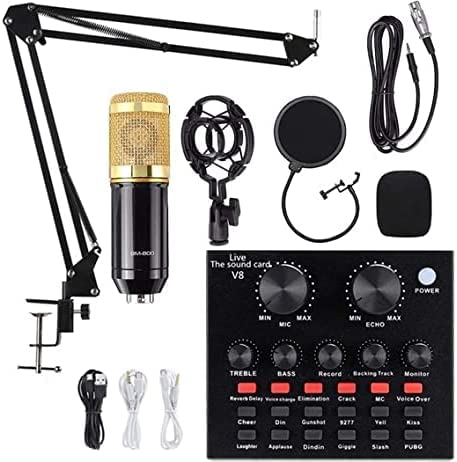 Kit Microfone Estúdio BM800 + Pop Filter + Aranha + Braço Articulado + Mesa V8 - BELLA NET