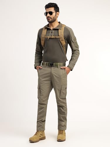 Image of MOUNTMILLER Mens Full Sleeve Ripstop Tactical Polo T-Shirt | UV Protective| Ideal for Hiking & Trekking, Outdoor