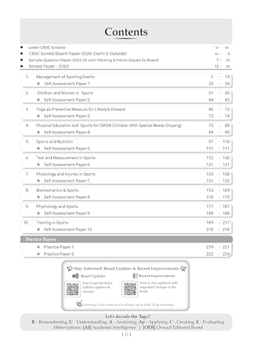 Image of Oswaal CBSE Class 12 Physical Education Question Bank | Chapter & Topic-wise Solved Papers (2017-2026) | Based on Syllabus (April 2026) | Includes 2026 Papers | For 2027 Exam